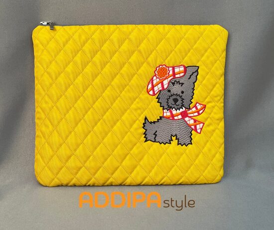 Stepēta planšetdatora soma un organizators (34x28 cm) – dzeltena, ūdensnecaurlaidīga