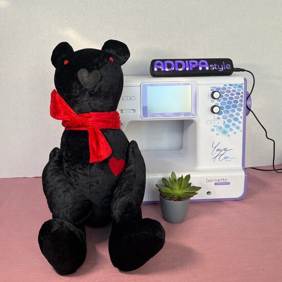 Black, soft and fluffy bear